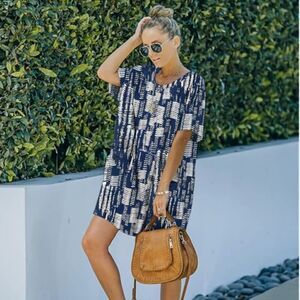 Women’s Casual Short Sleeve T-Shirt Mini Dress/Beach Coverup with Pockets